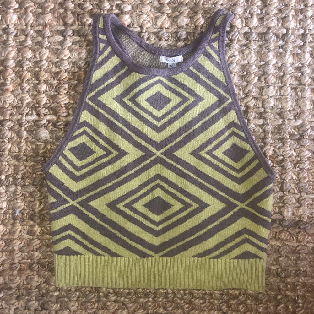 Tribal Pattern Soft Racerback Crop Top